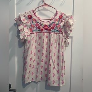 Women’s size L embroidered top